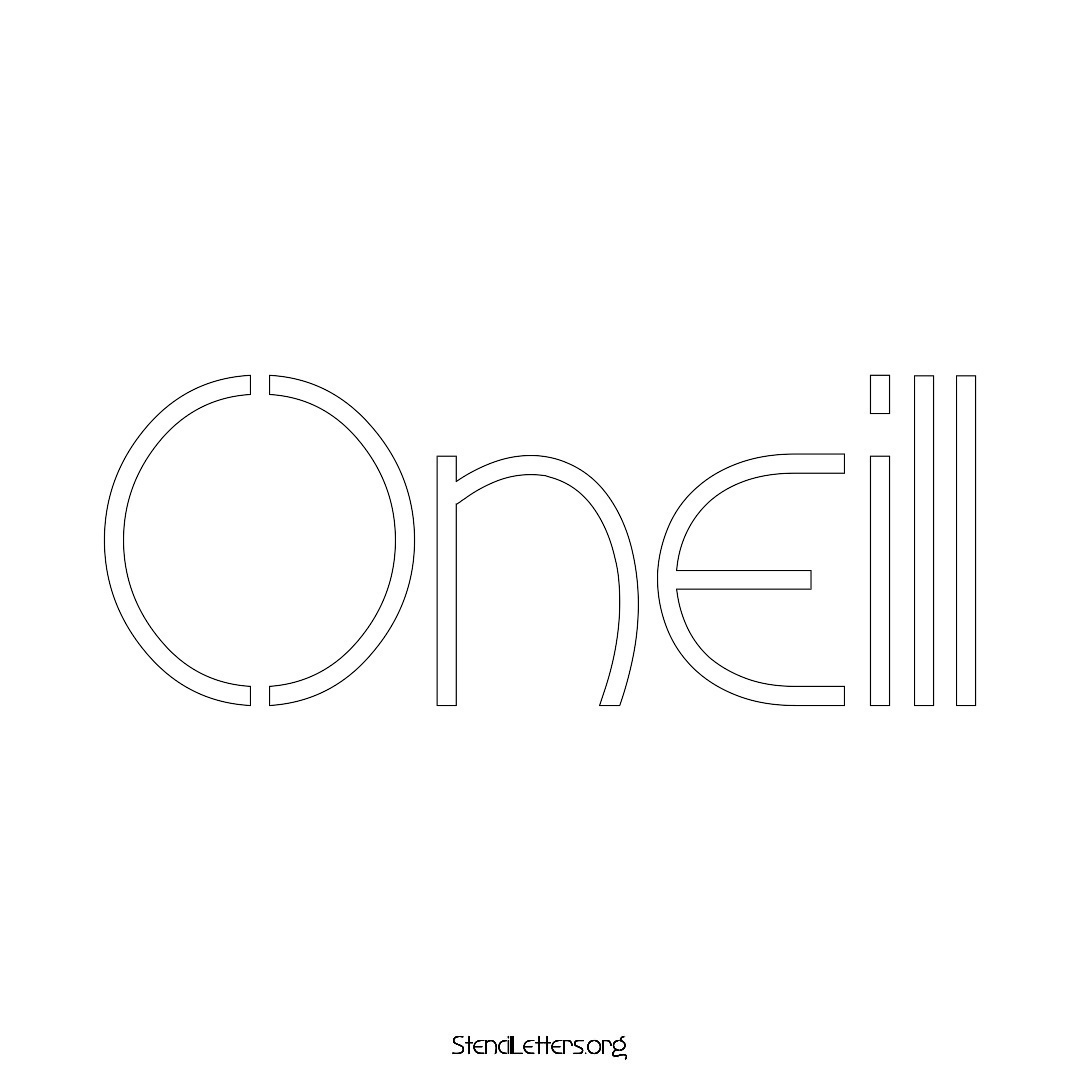 Oneill name stencil in Simple Elegant Lettering