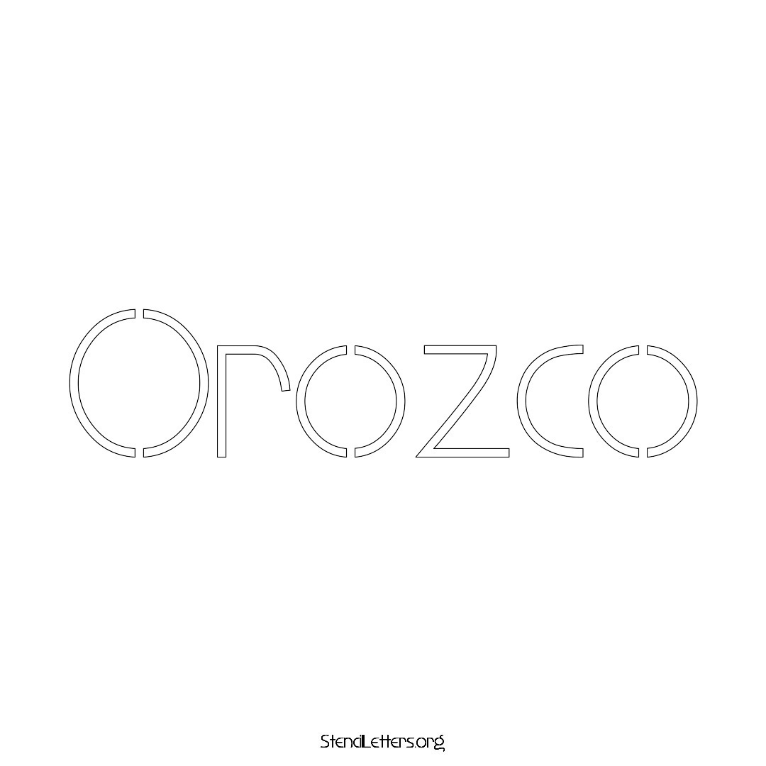 Orozco name stencil in Simple Elegant Lettering