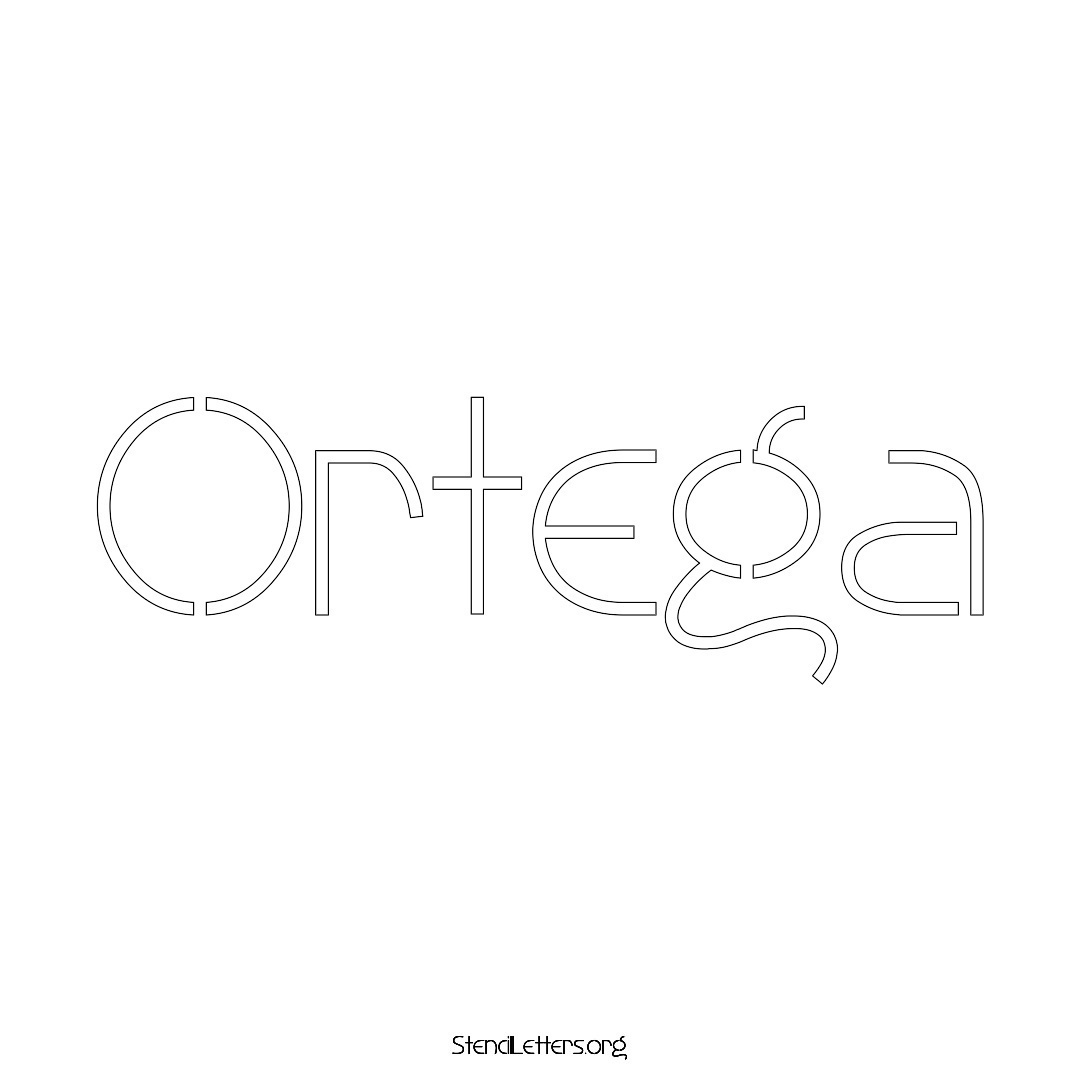 Ortega name stencil in Simple Elegant Lettering