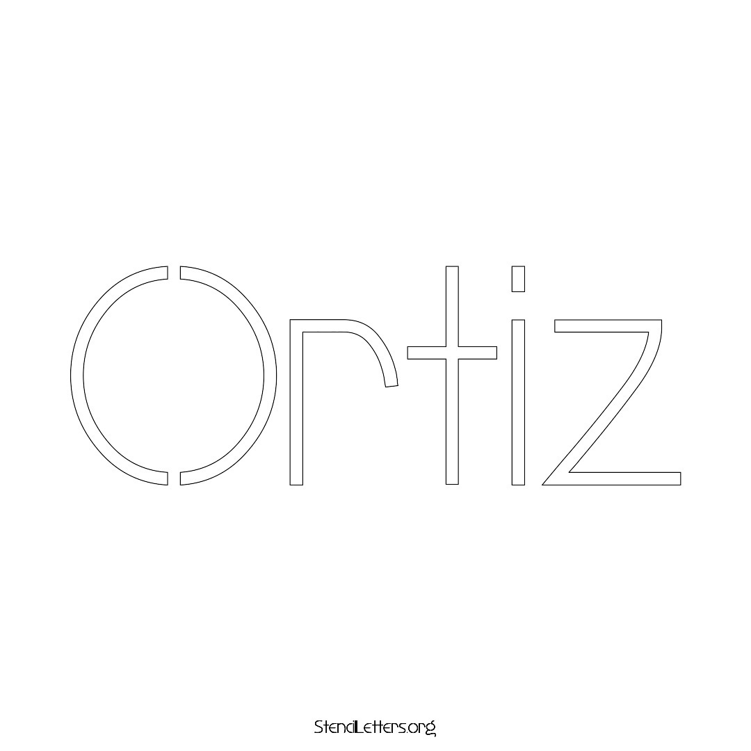 Ortiz name stencil in Simple Elegant Lettering