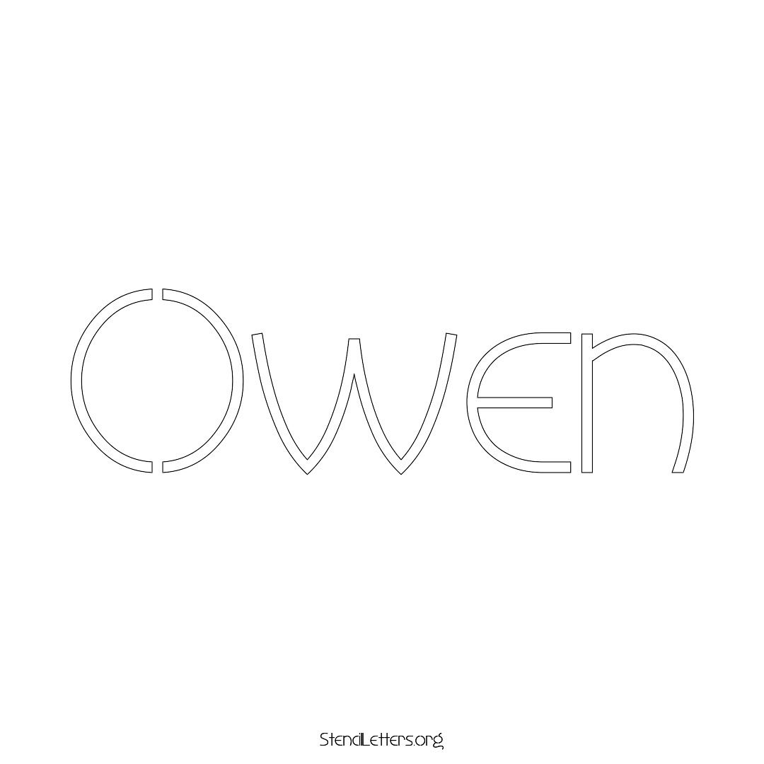 Owen name stencil in Simple Elegant Lettering