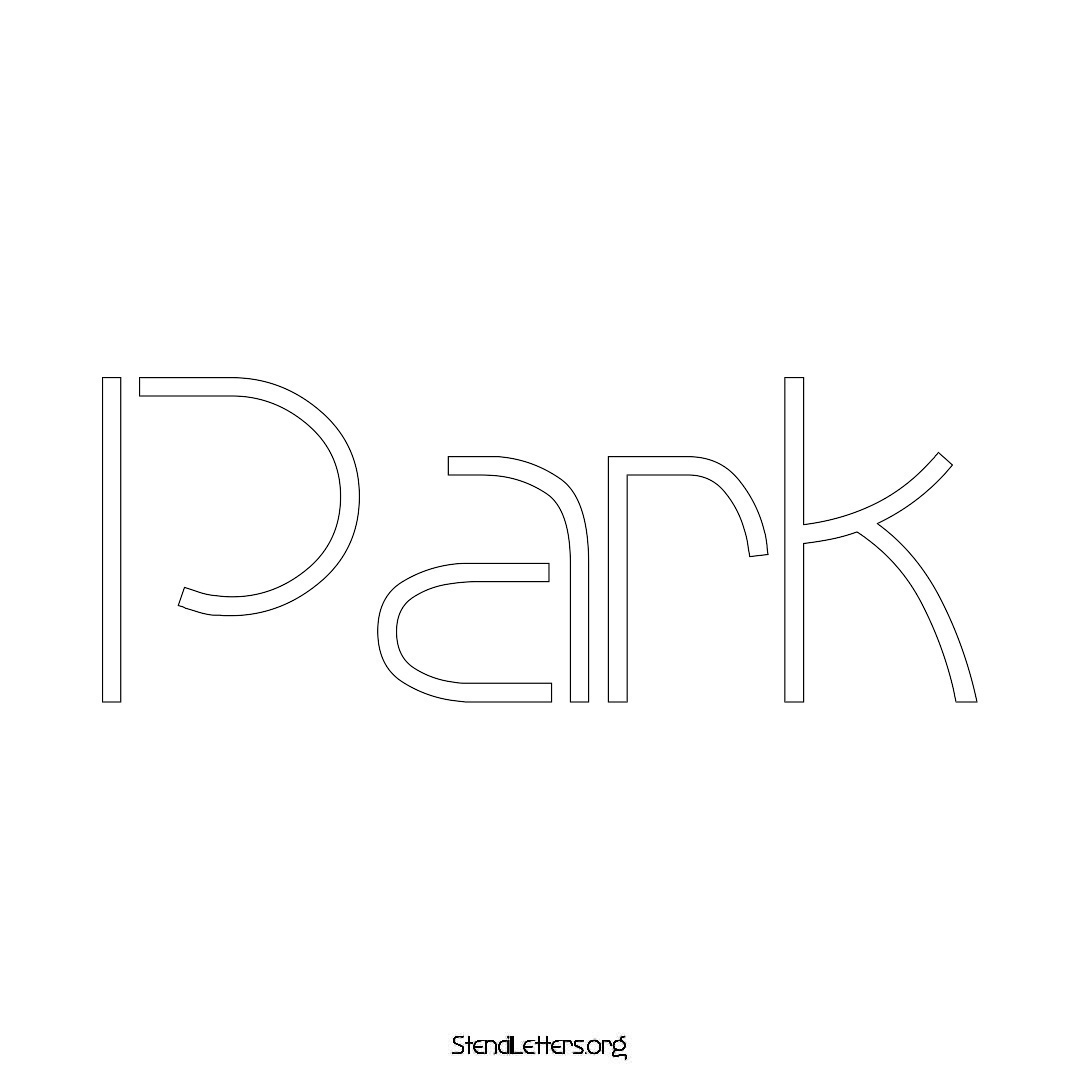 Park name stencil in Simple Elegant Lettering