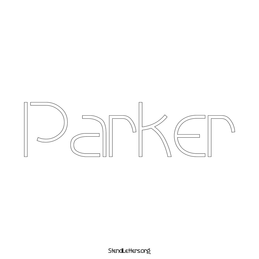 Parker name stencil in Simple Elegant Lettering