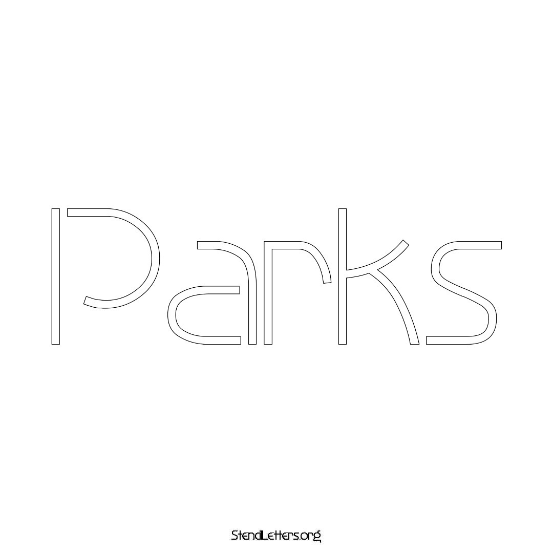 Parks name stencil in Simple Elegant Lettering