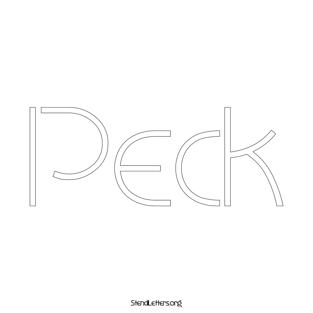 Peck name stencil in Simple Elegant Lettering