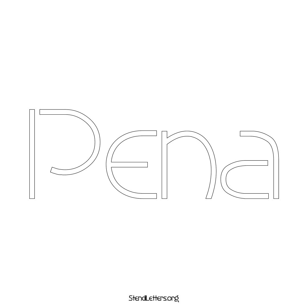 Pena name stencil in Simple Elegant Lettering