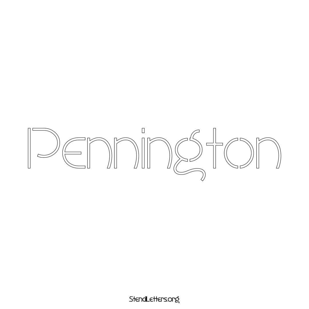 Pennington name stencil in Simple Elegant Lettering