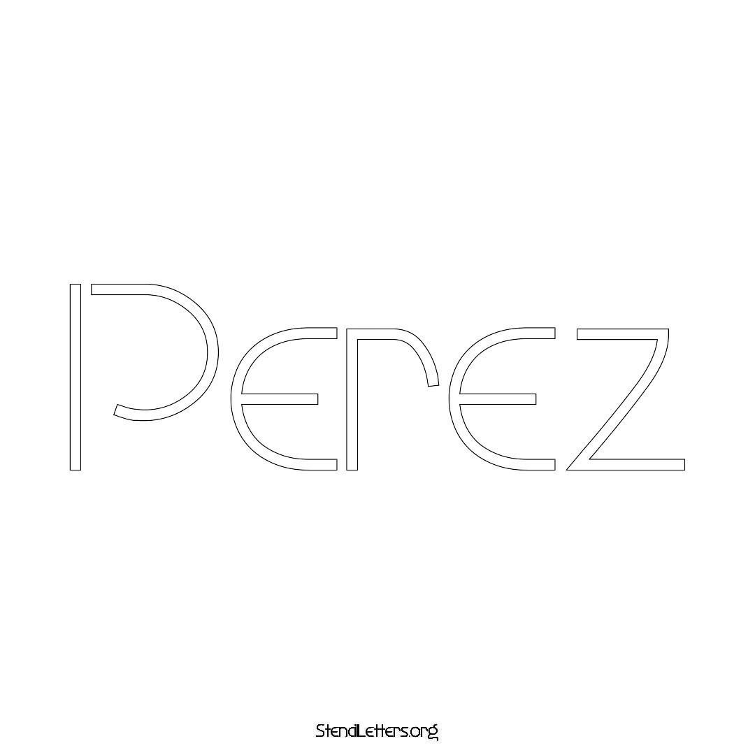 Perez name stencil in Simple Elegant Lettering