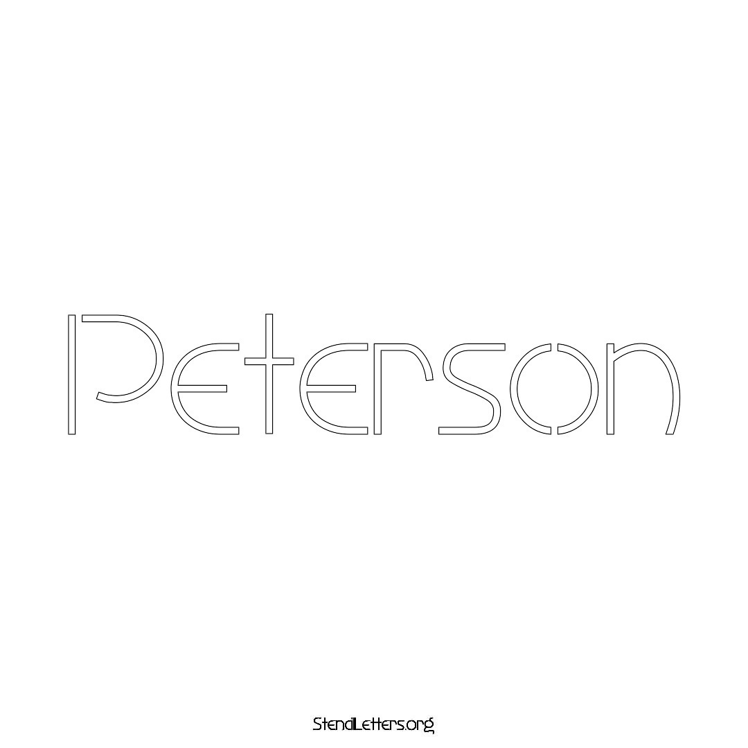 Peterson name stencil in Simple Elegant Lettering