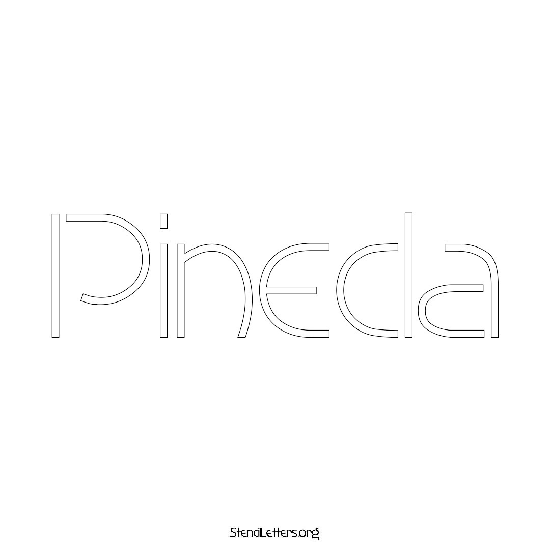 Pineda name stencil in Simple Elegant Lettering