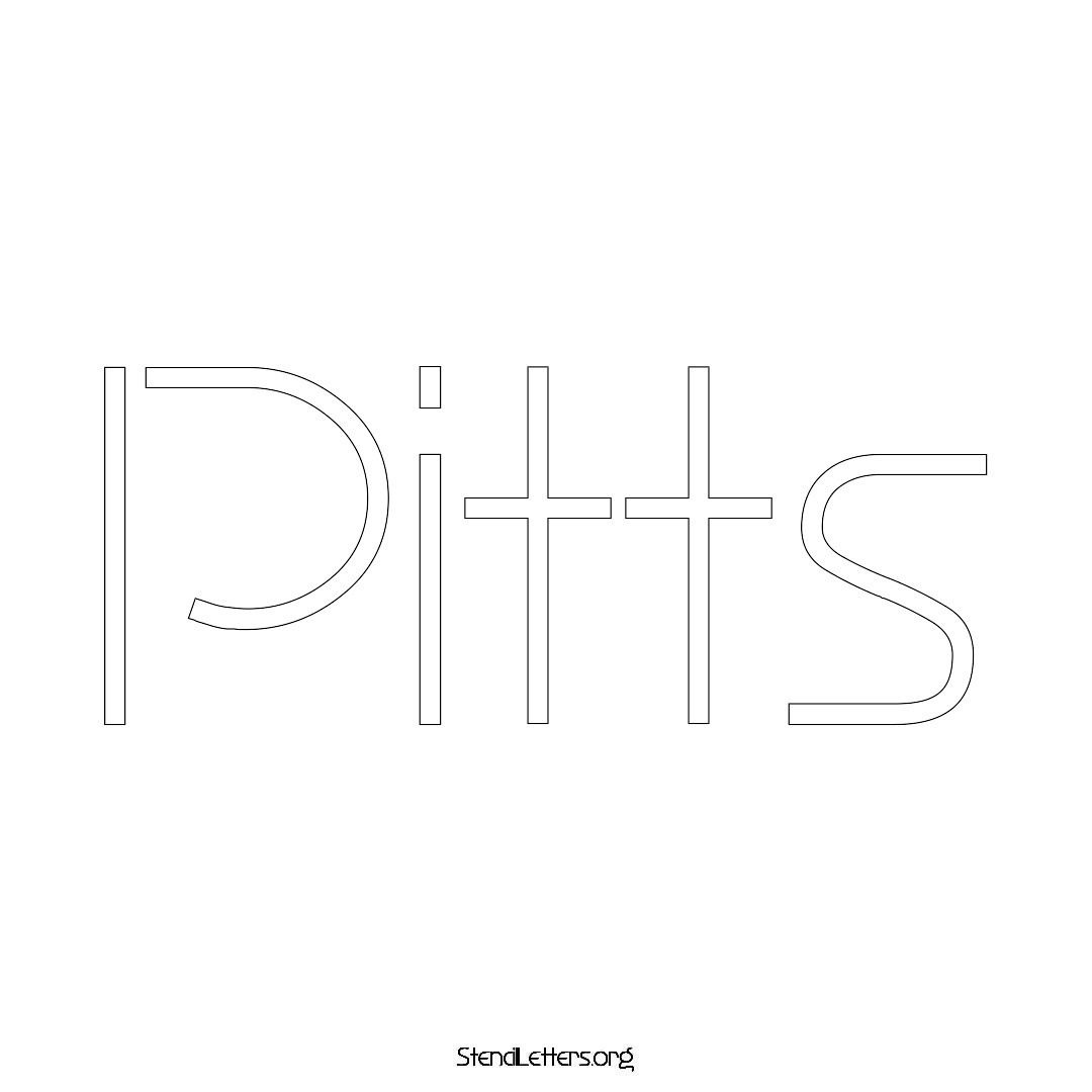 Pitts name stencil in Simple Elegant Lettering