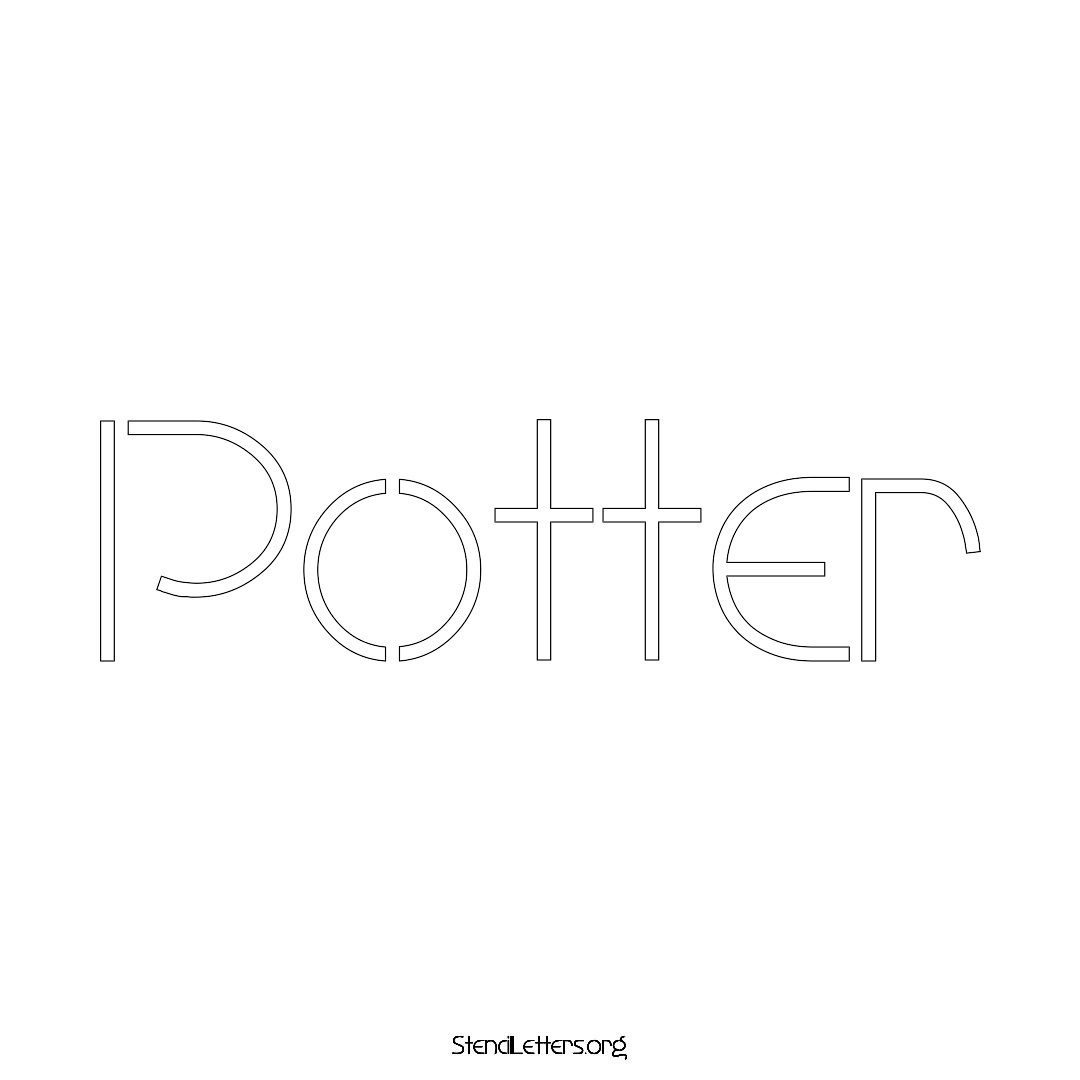 Potter name stencil in Simple Elegant Lettering