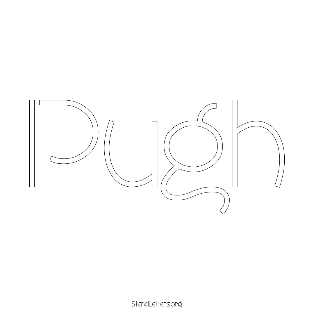 Pugh name stencil in Simple Elegant Lettering