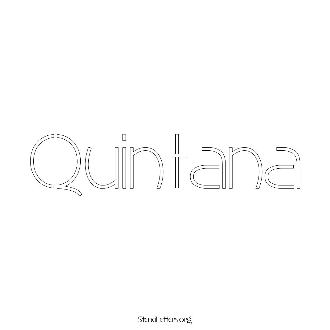 Quintana name stencil in Simple Elegant Lettering