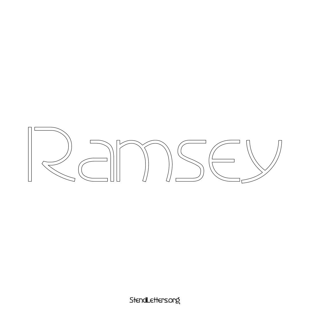 Ramsey name stencil in Simple Elegant Lettering