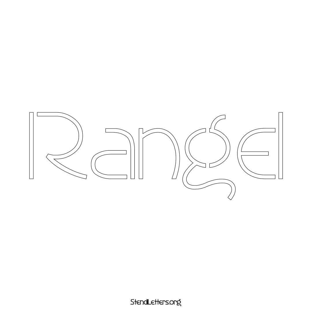 Rangel name stencil in Simple Elegant Lettering