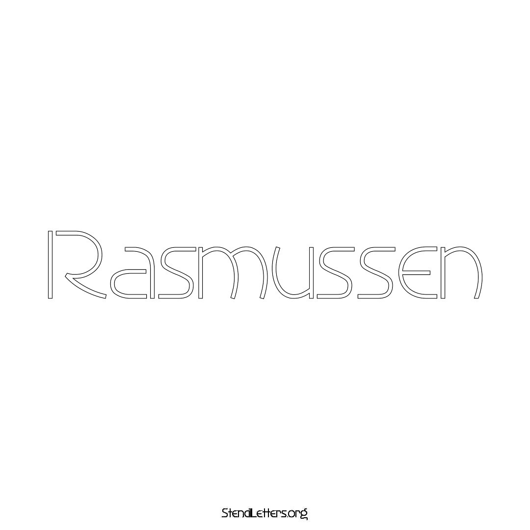 Rasmussen name stencil in Simple Elegant Lettering