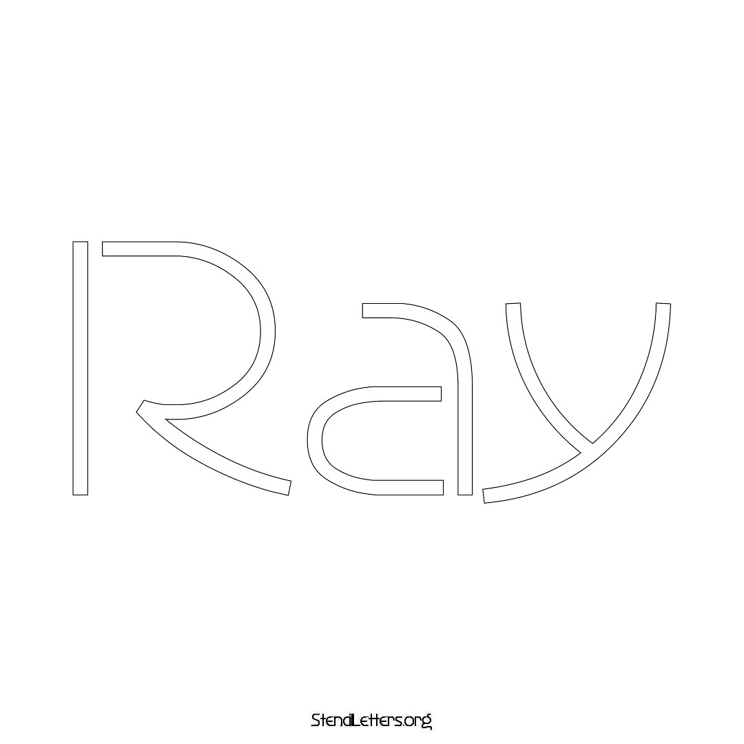 Ray name stencil in Simple Elegant Lettering