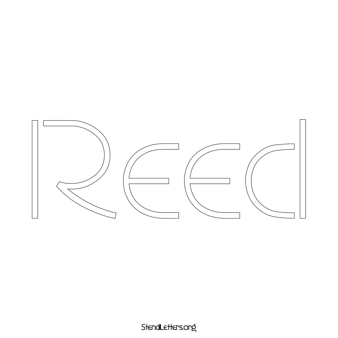 Reed name stencil in Simple Elegant Lettering