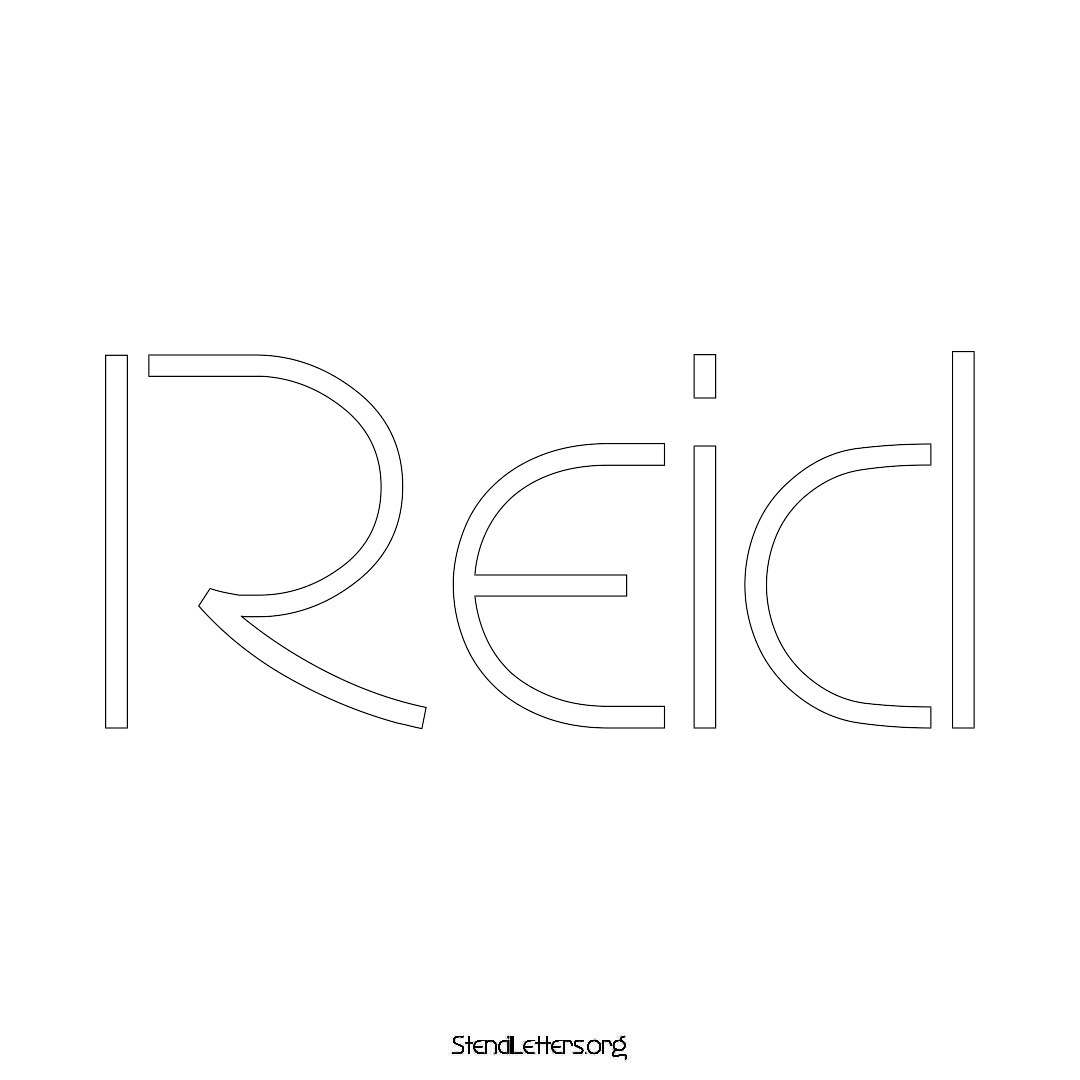 Reid name stencil in Simple Elegant Lettering