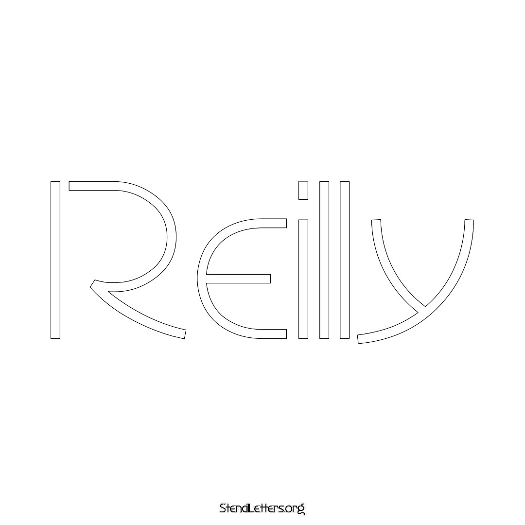 Reilly name stencil in Simple Elegant Lettering