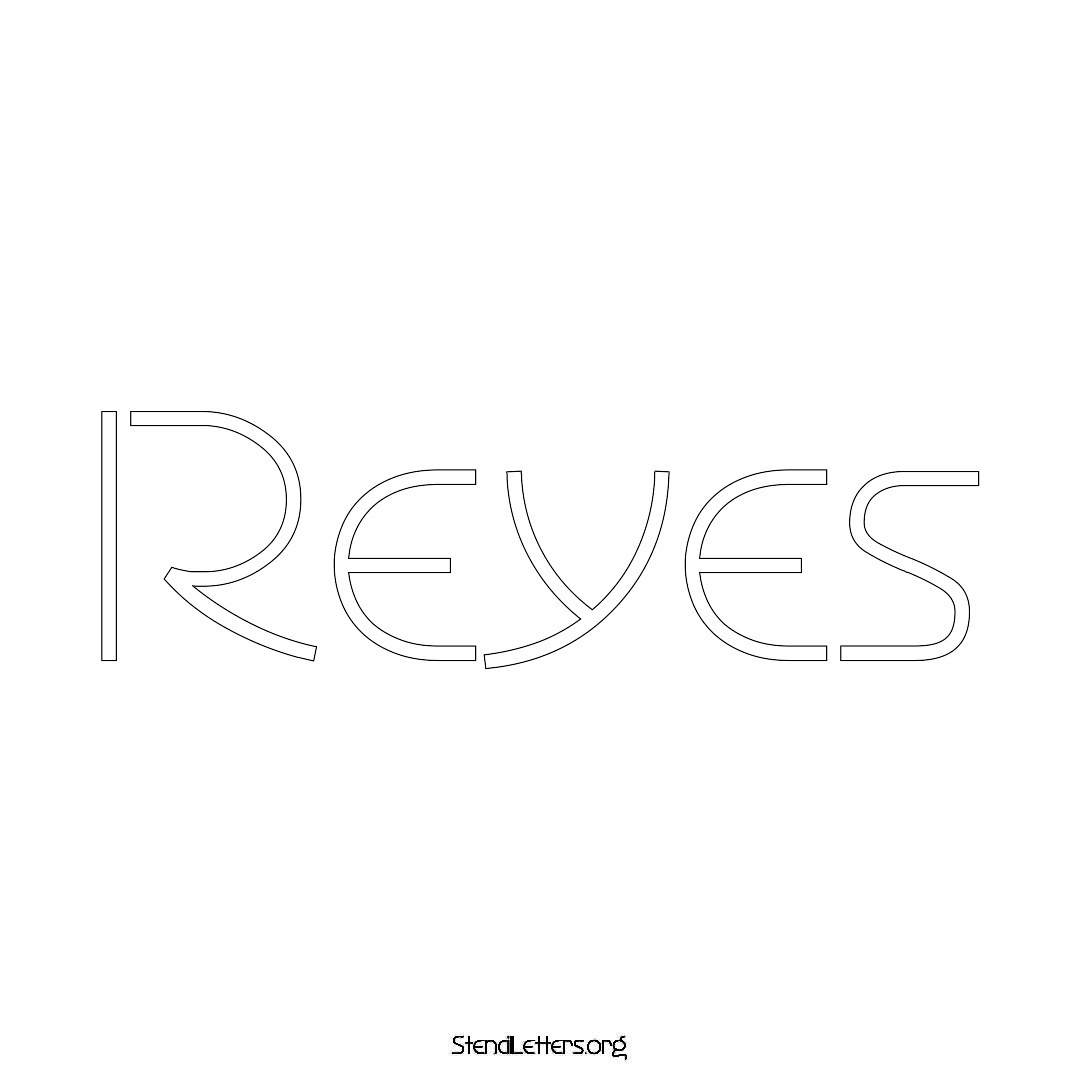 Reyes name stencil in Simple Elegant Lettering