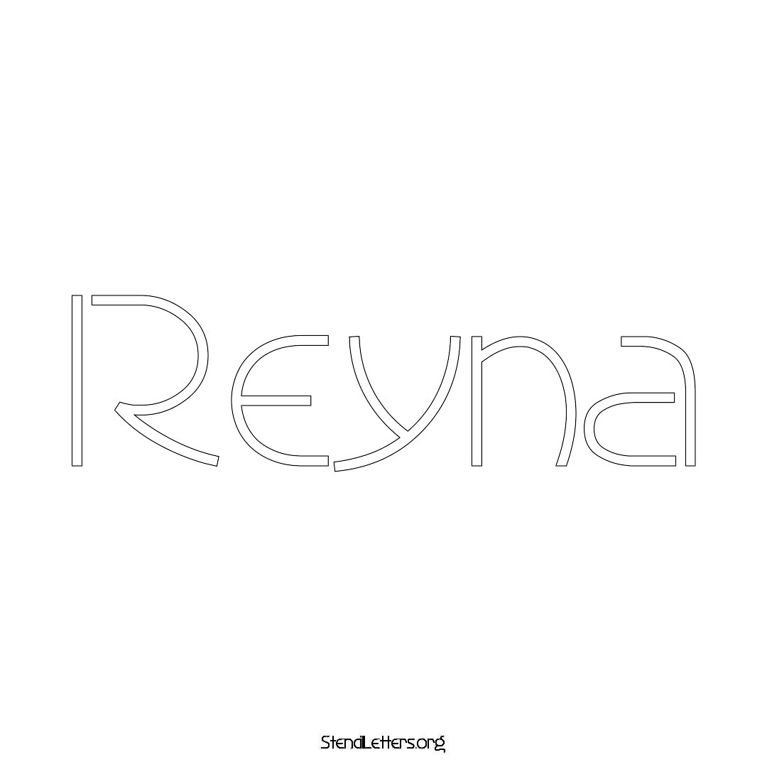 Reyna name stencil in Simple Elegant Lettering