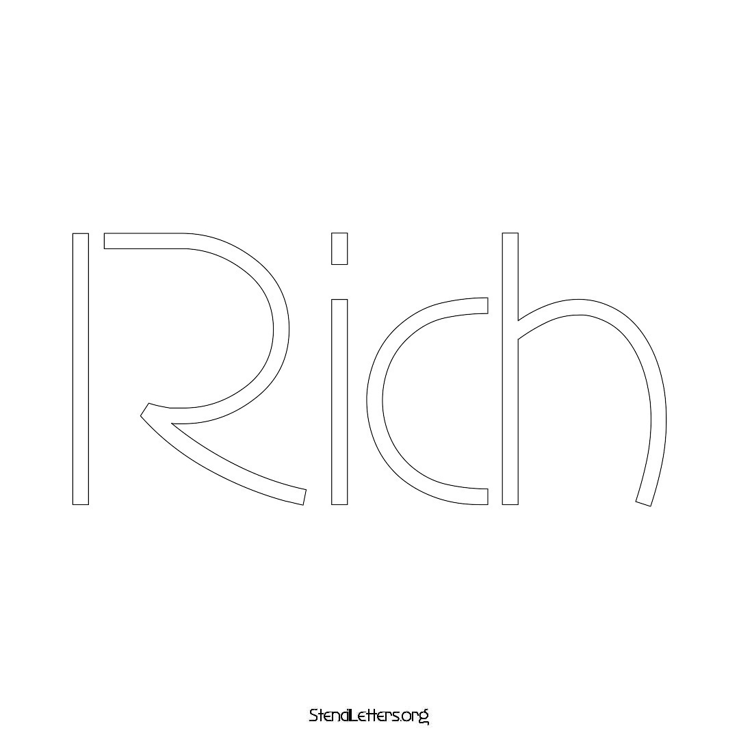 Rich name stencil in Simple Elegant Lettering