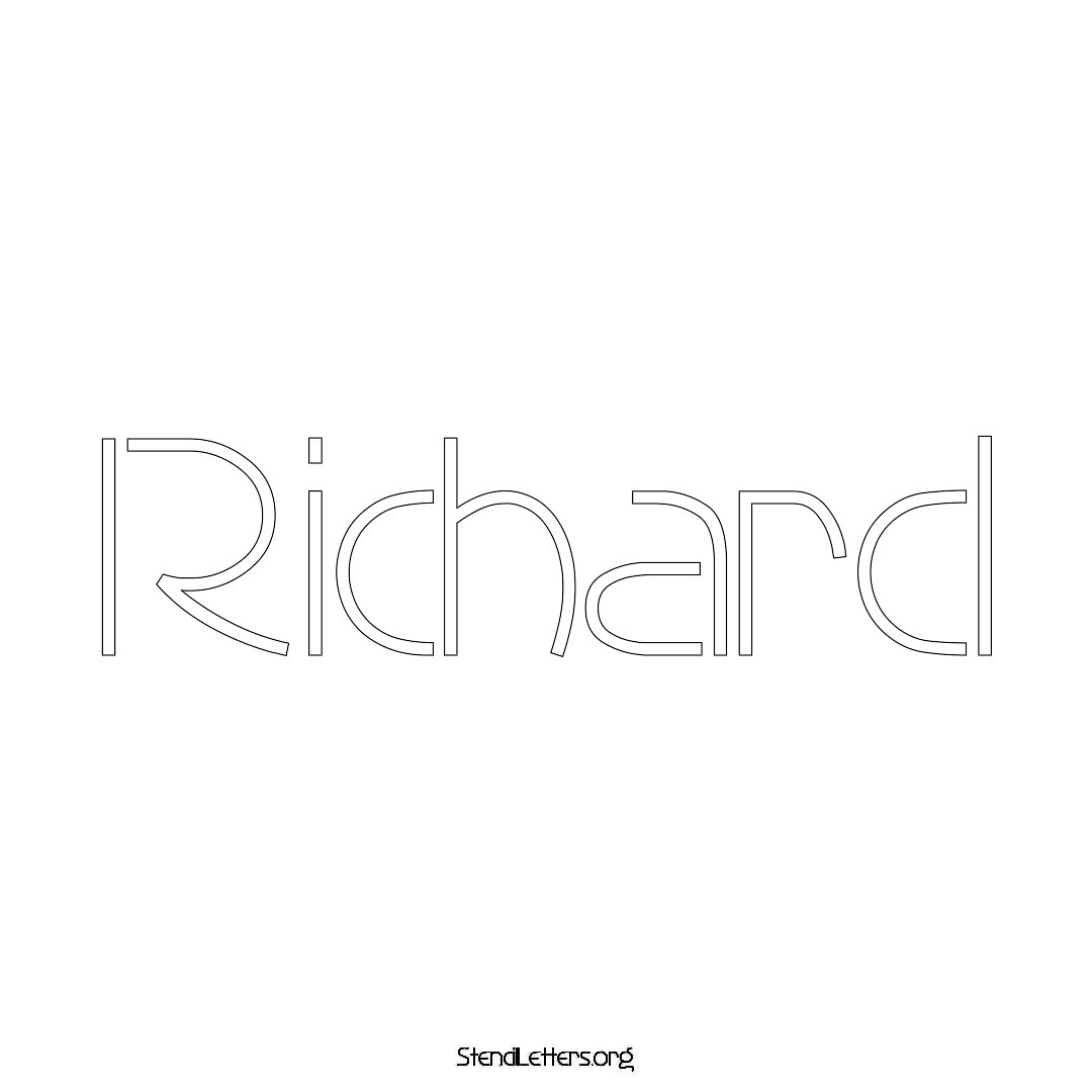 Richard name stencil in Simple Elegant Lettering