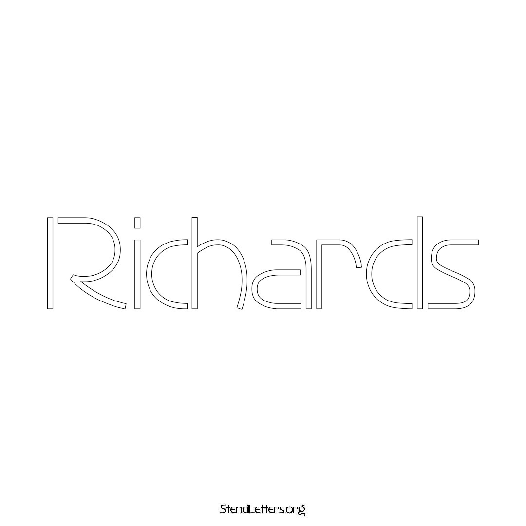 Richards name stencil in Simple Elegant Lettering