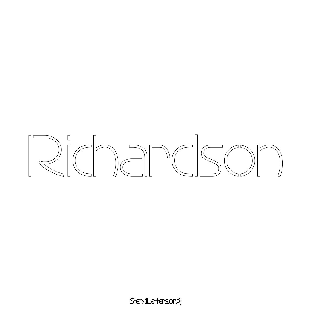 Richardson name stencil in Simple Elegant Lettering