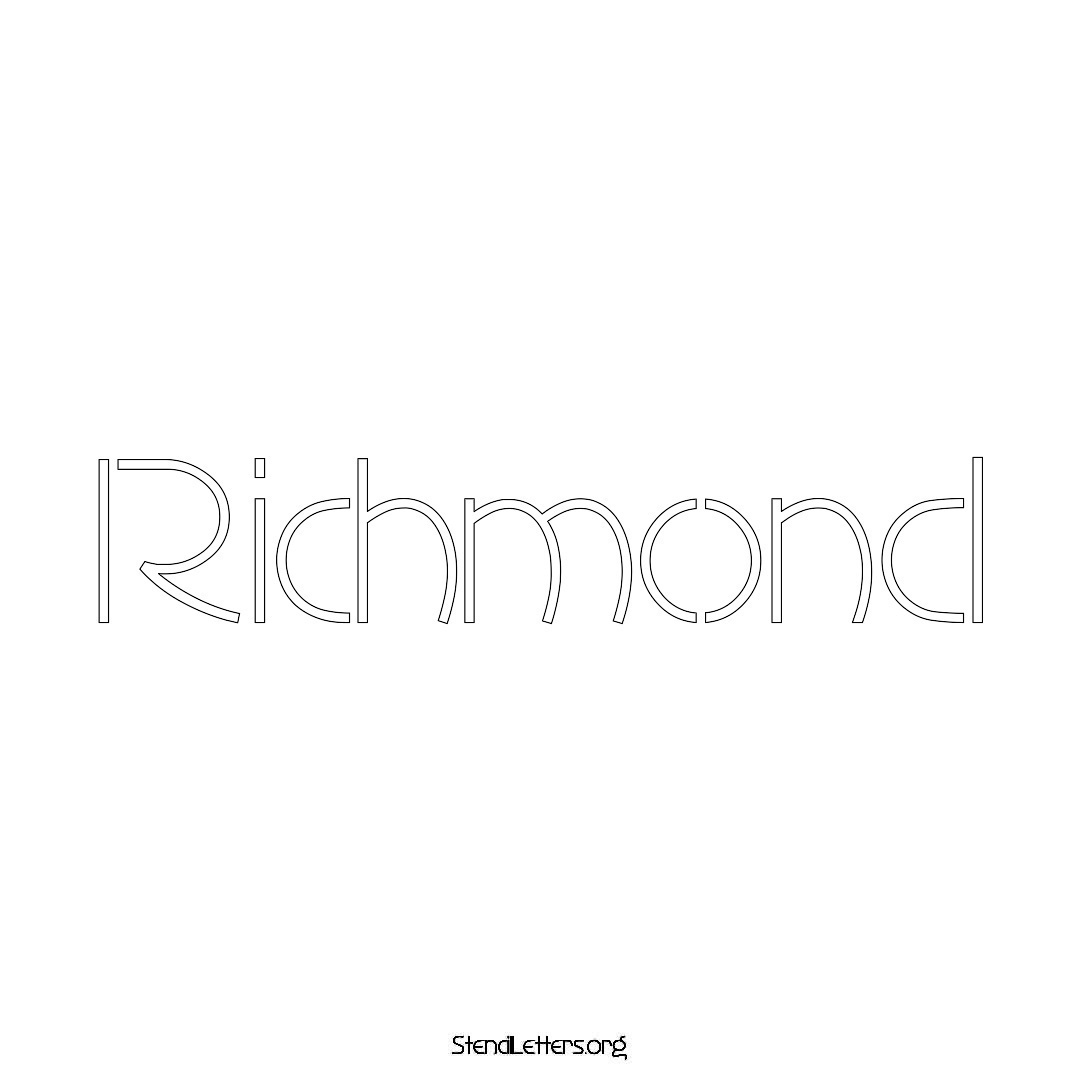 Richmond name stencil in Simple Elegant Lettering