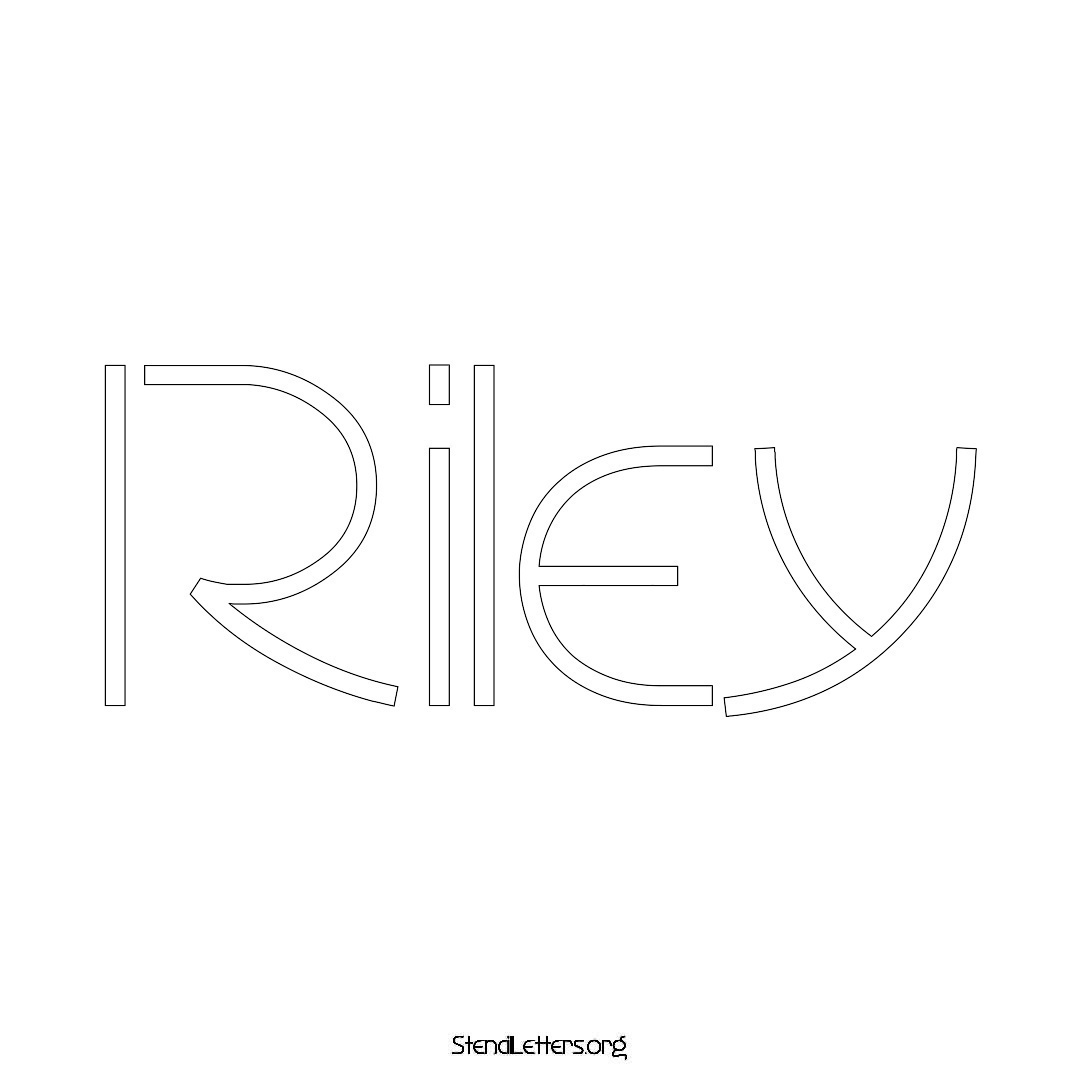 Riley name stencil in Simple Elegant Lettering