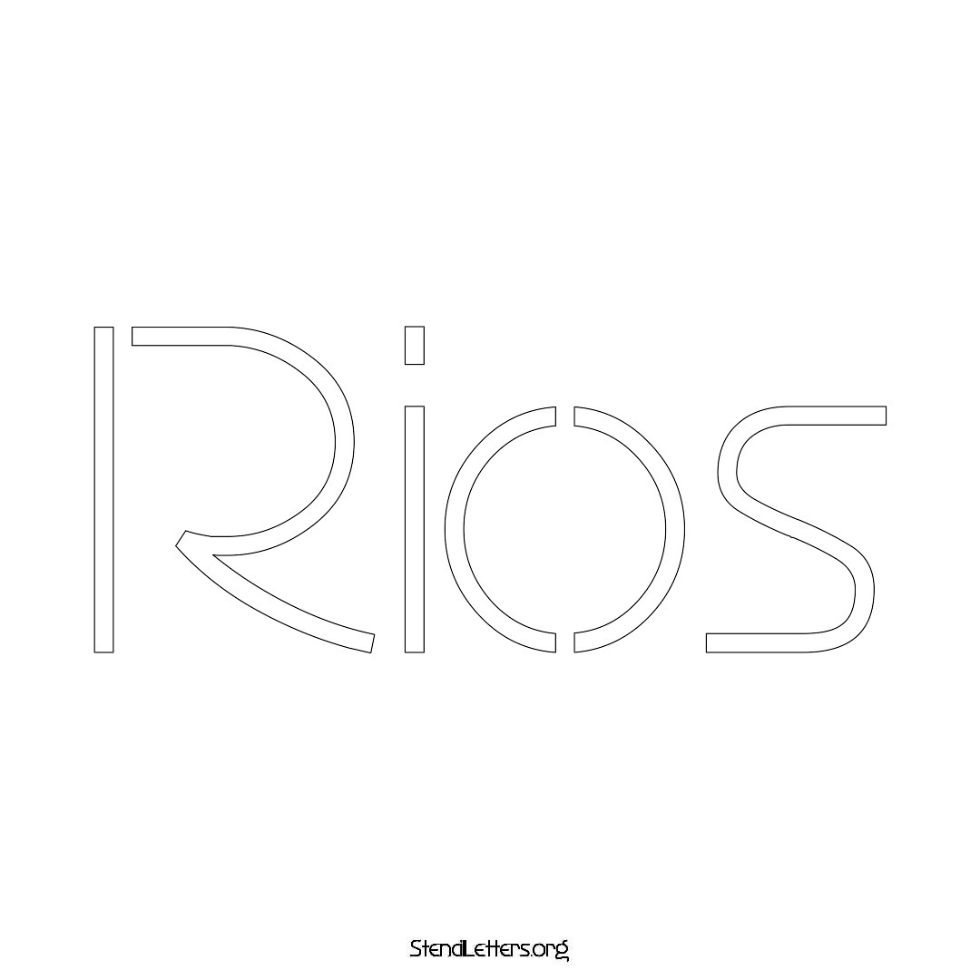 Rios name stencil in Simple Elegant Lettering