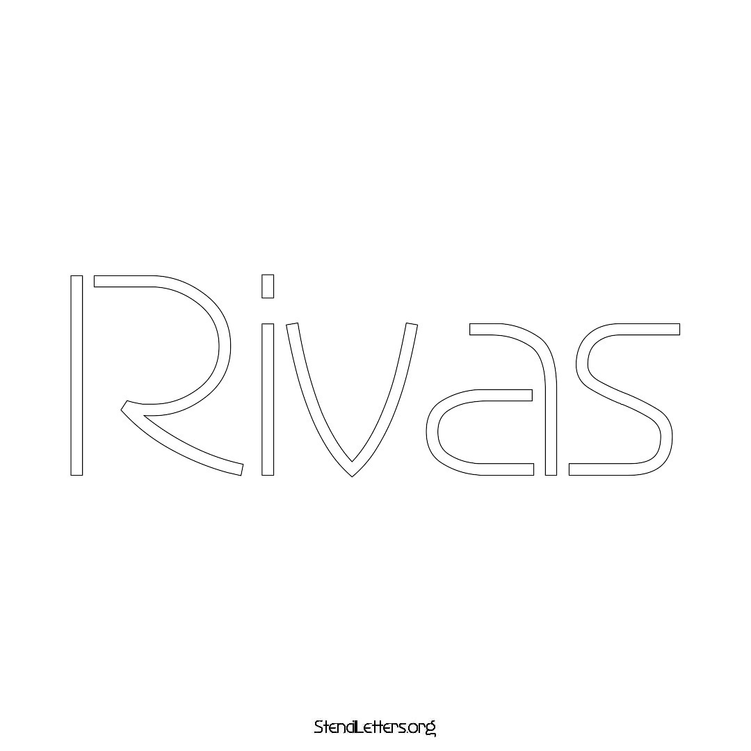Rivas name stencil in Simple Elegant Lettering