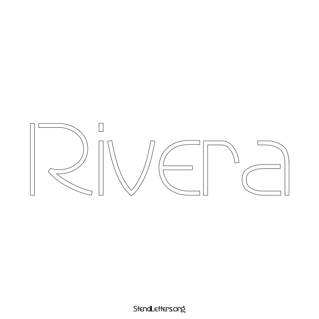 Rivera name stencil in Simple Elegant Lettering