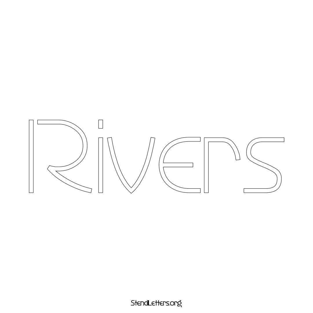 Rivers name stencil in Simple Elegant Lettering