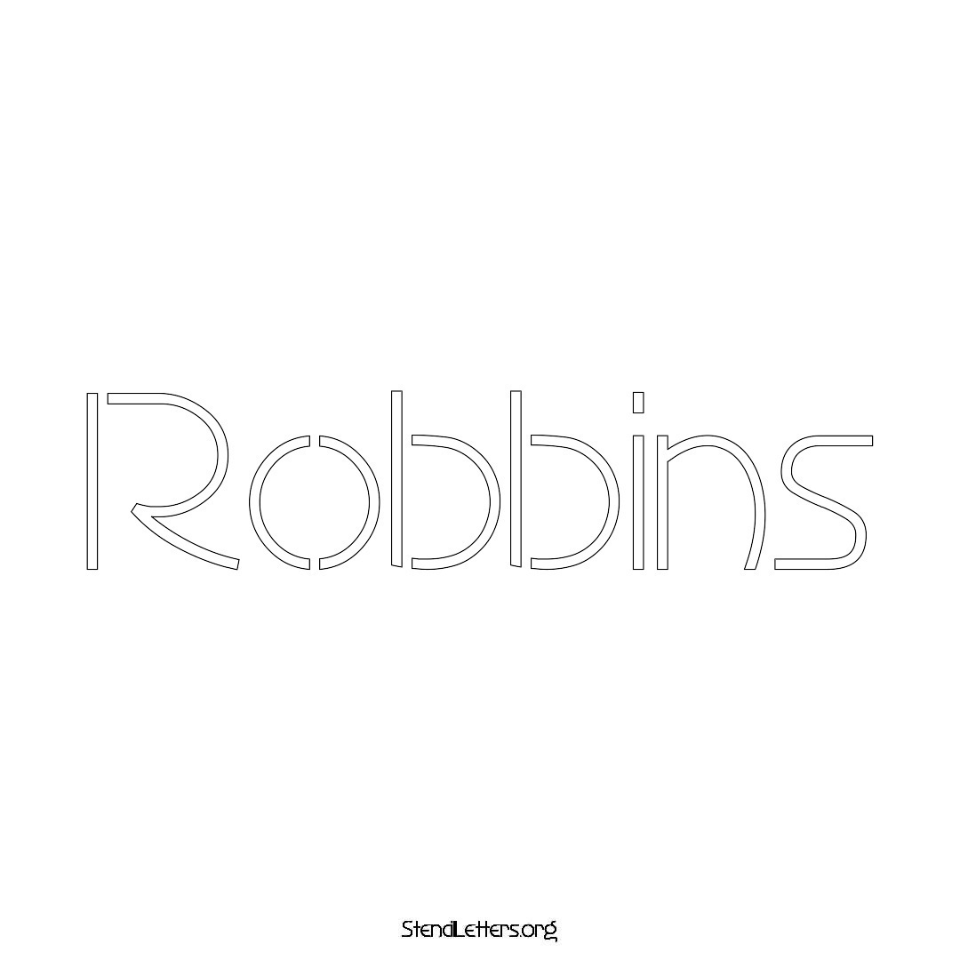 Robbins name stencil in Simple Elegant Lettering