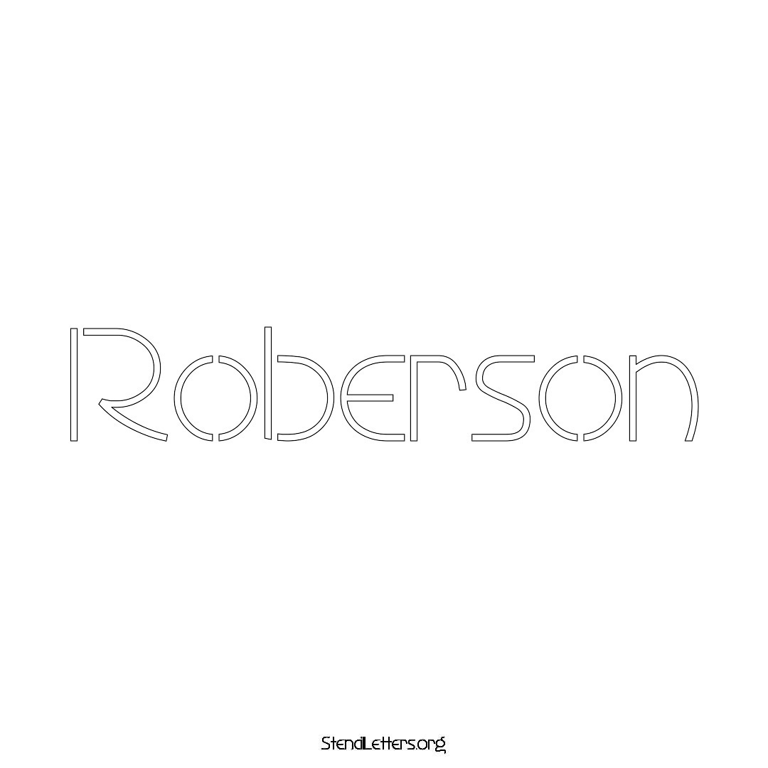 Roberson name stencil in Simple Elegant Lettering