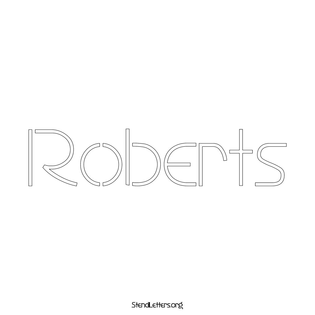 Roberts name stencil in Simple Elegant Lettering
