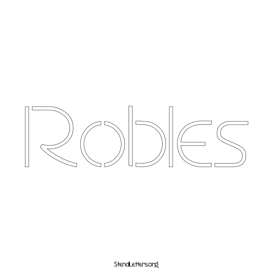 Robles name stencil in Simple Elegant Lettering