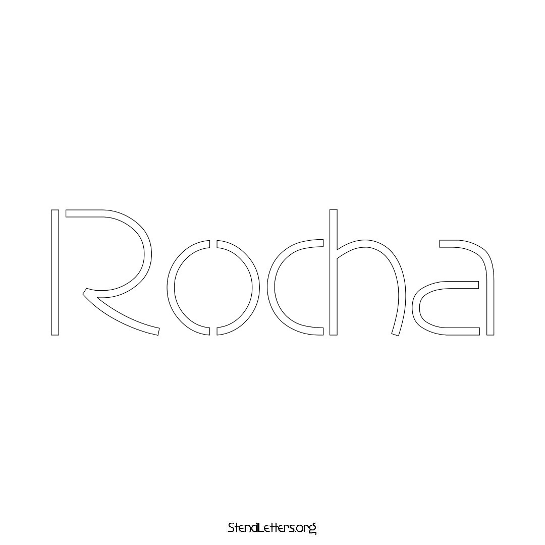 Rocha name stencil in Simple Elegant Lettering