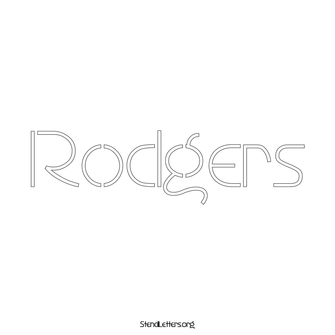 Rodgers name stencil in Simple Elegant Lettering