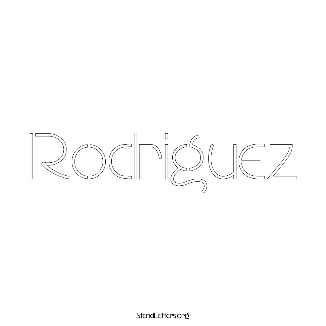 Rodriguez name stencil in Simple Elegant Lettering