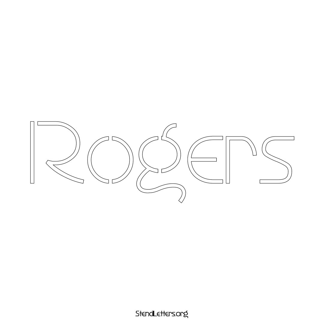 Rogers name stencil in Simple Elegant Lettering