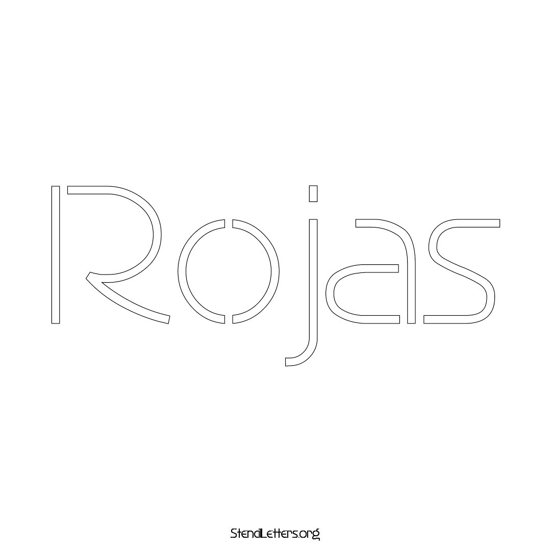 Rojas name stencil in Simple Elegant Lettering