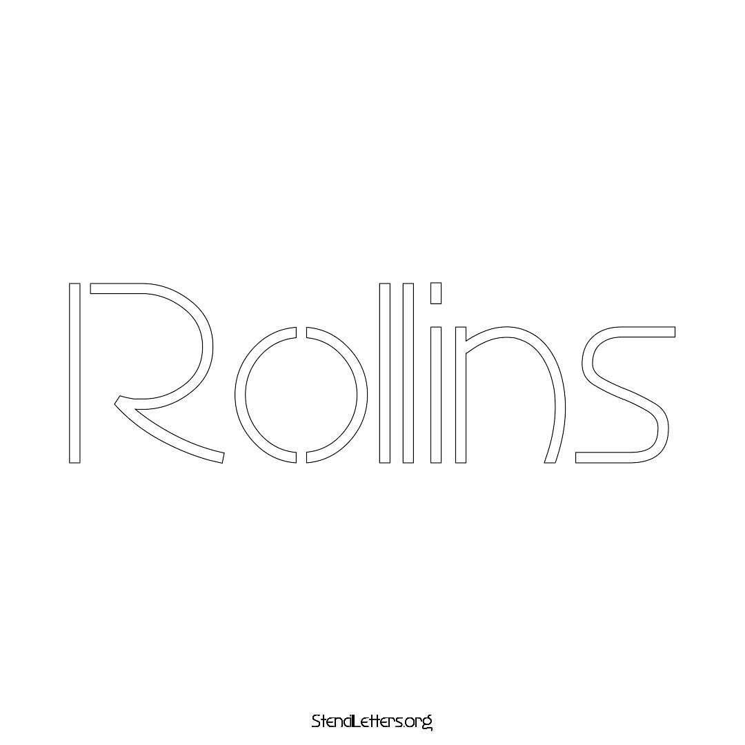 Rollins name stencil in Simple Elegant Lettering