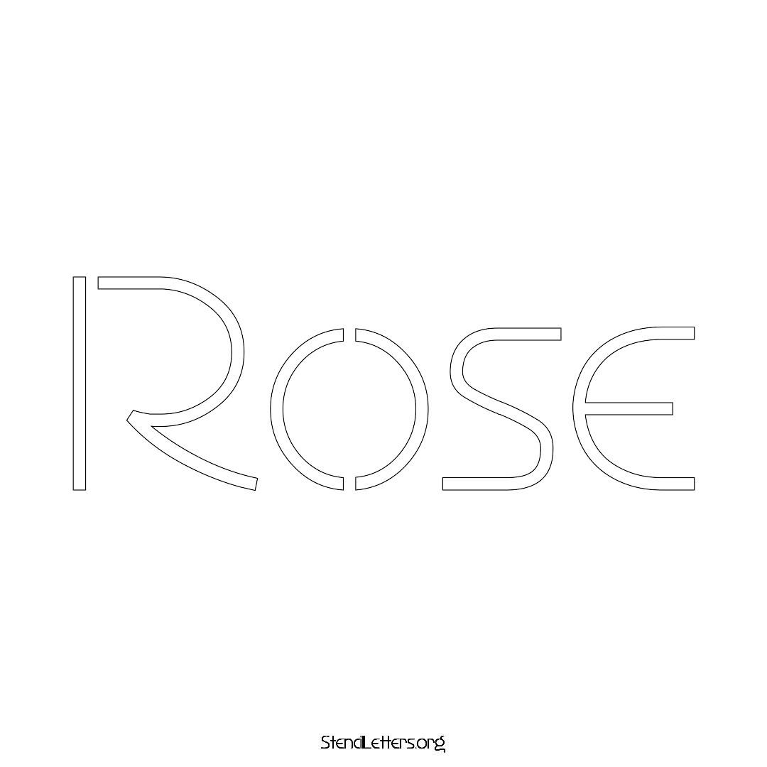 Rose name stencil in Simple Elegant Lettering