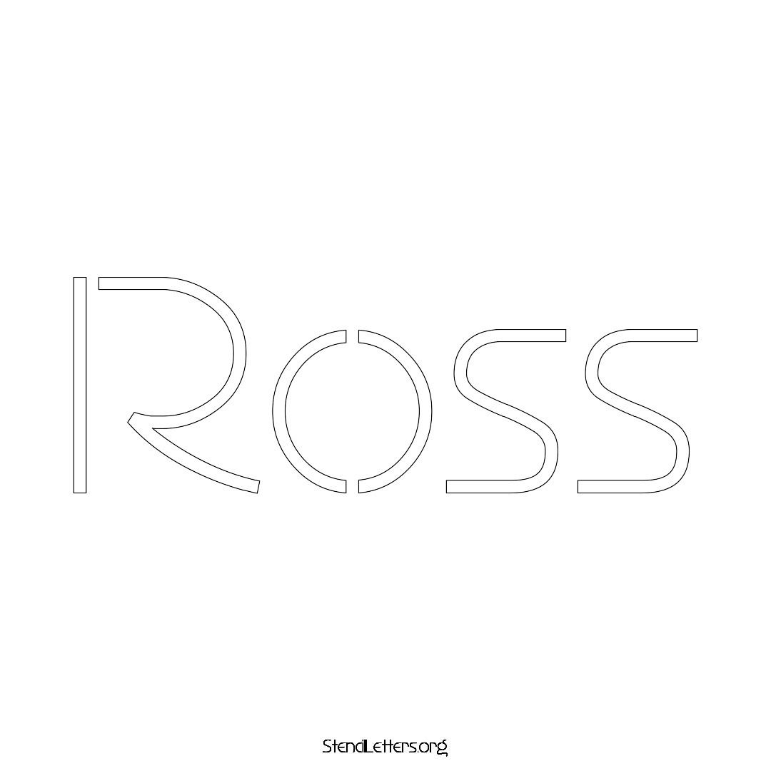 Ross name stencil in Simple Elegant Lettering