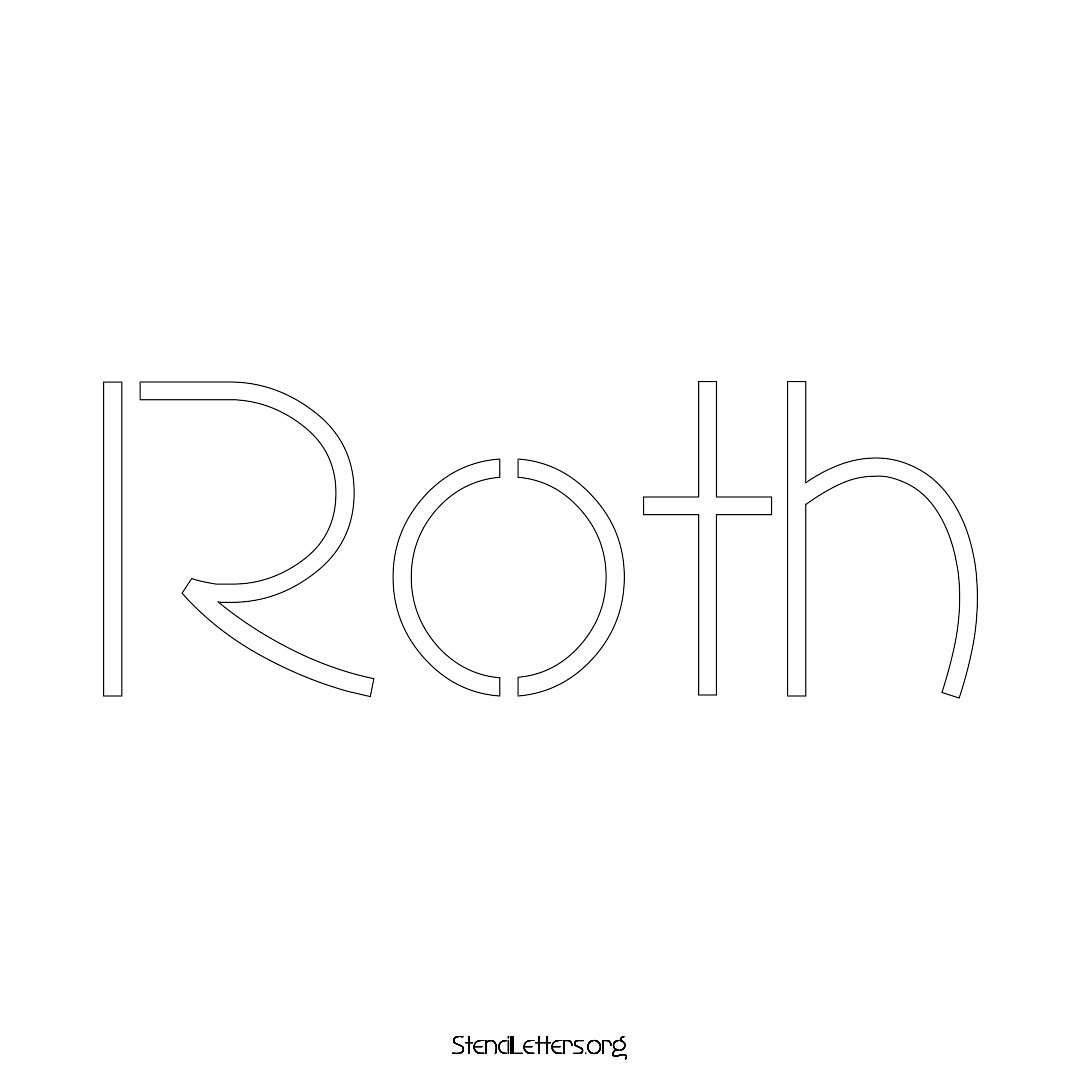 Roth name stencil in Simple Elegant Lettering